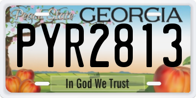 GA license plate PYR2813