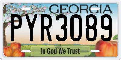 GA license plate PYR3089