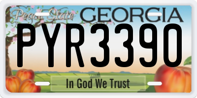 GA license plate PYR3390