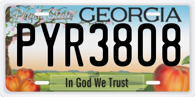 GA license plate PYR3808