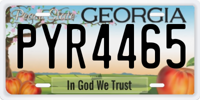 GA license plate PYR4465