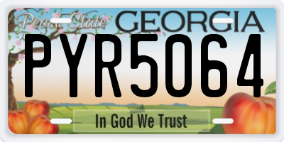 GA license plate PYR5064
