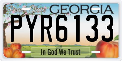 GA license plate PYR6133