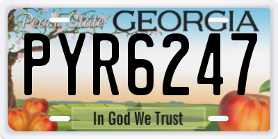 GA license plate PYR6247