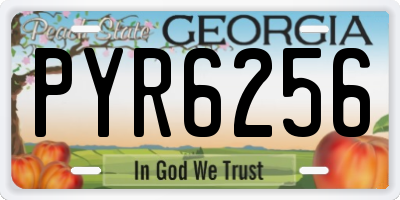 GA license plate PYR6256