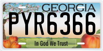 GA license plate PYR6366