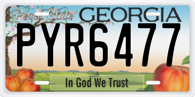 GA license plate PYR6477