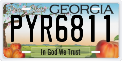 GA license plate PYR6811