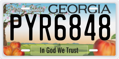 GA license plate PYR6848