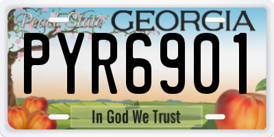 GA license plate PYR6901