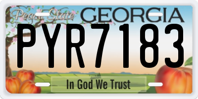 GA license plate PYR7183
