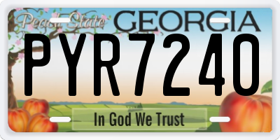 GA license plate PYR7240