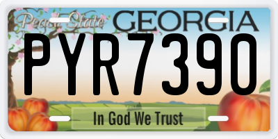 GA license plate PYR7390