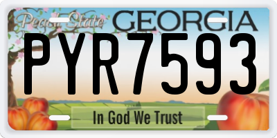 GA license plate PYR7593