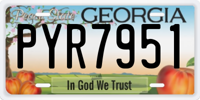 GA license plate PYR7951