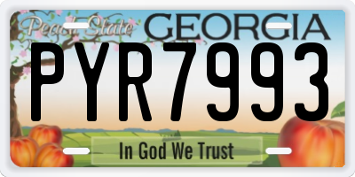 GA license plate PYR7993