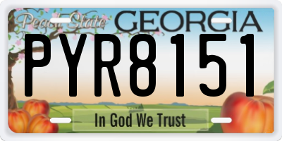 GA license plate PYR8151