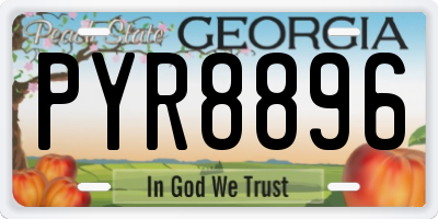 GA license plate PYR8896