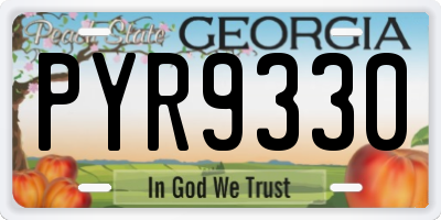 GA license plate PYR9330