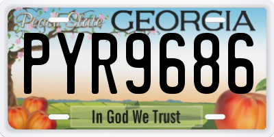 GA license plate PYR9686