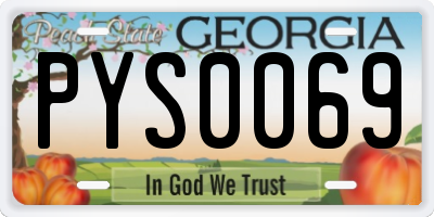 GA license plate PYS0069