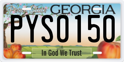 GA license plate PYS0150