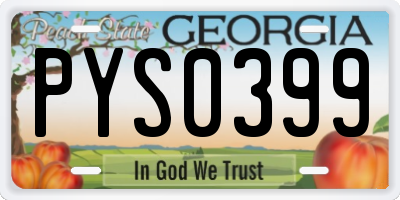 GA license plate PYS0399