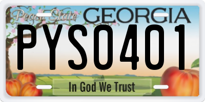 GA license plate PYS0401