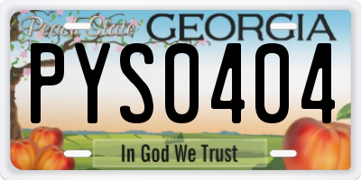 GA license plate PYS0404