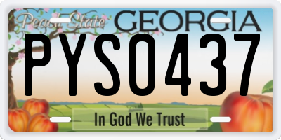 GA license plate PYS0437