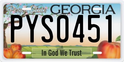 GA license plate PYS0451