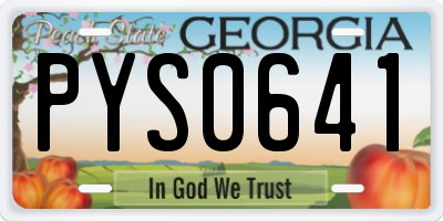 GA license plate PYS0641
