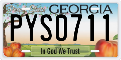 GA license plate PYS0711