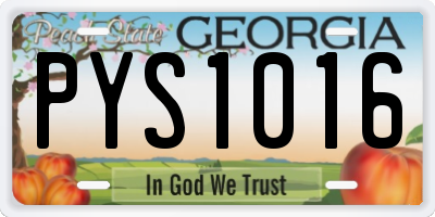 GA license plate PYS1016