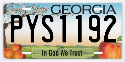 GA license plate PYS1192