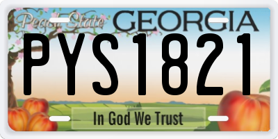 GA license plate PYS1821
