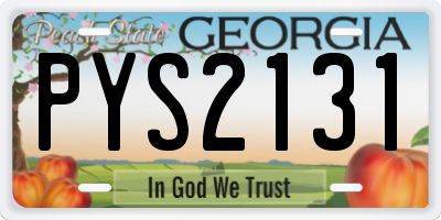 GA license plate PYS2131