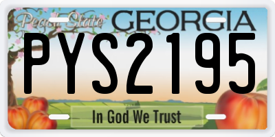 GA license plate PYS2195