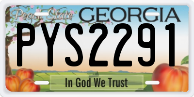 GA license plate PYS2291
