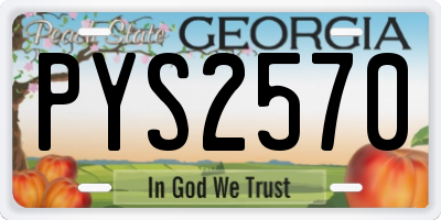 GA license plate PYS2570