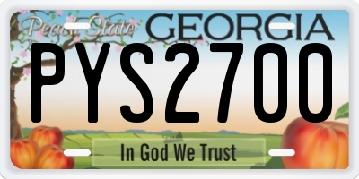 GA license plate PYS2700