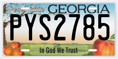 GA license plate PYS2785