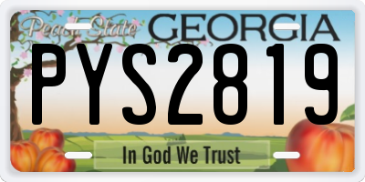 GA license plate PYS2819
