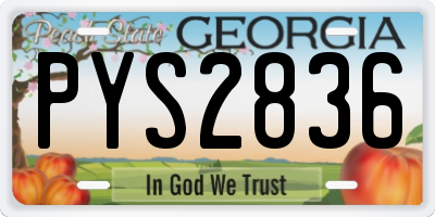 GA license plate PYS2836