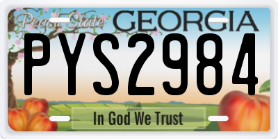 GA license plate PYS2984