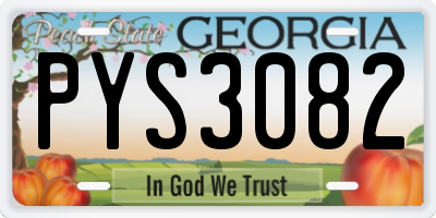 GA license plate PYS3082