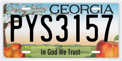 GA license plate PYS3157