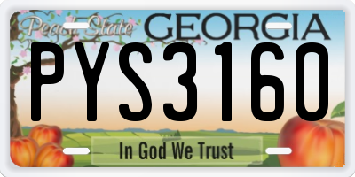 GA license plate PYS3160