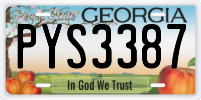 GA license plate PYS3387