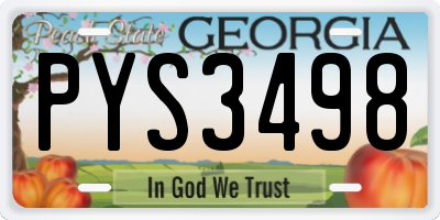 GA license plate PYS3498